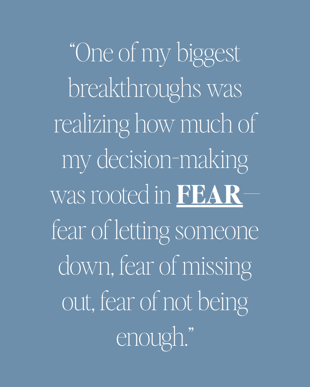 Overcoming Fear